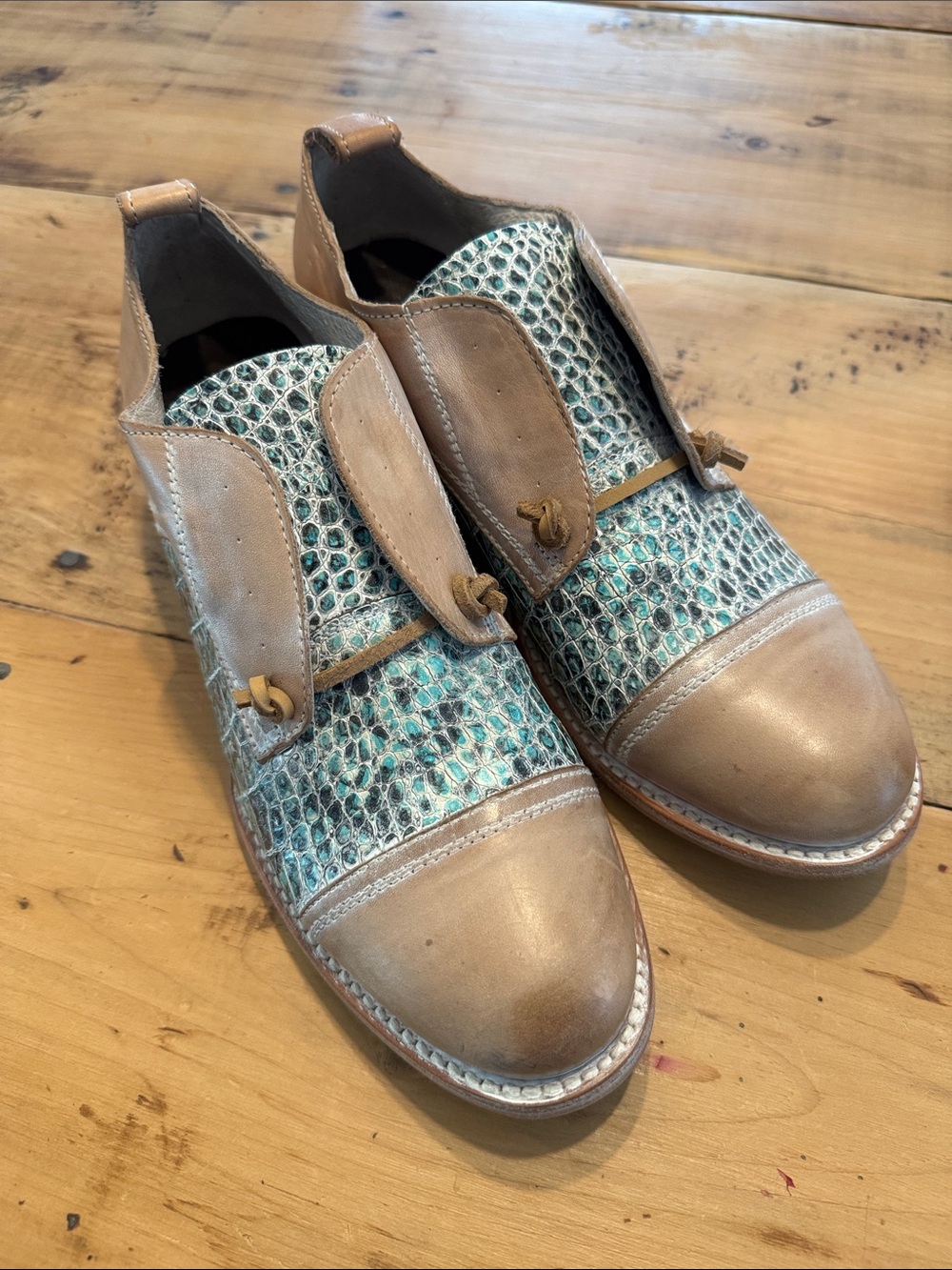 NWOT Freebird by Steven Mabel Oxford Shoes Size 10 Leather Snakeskin Print - Picture 4 of 10